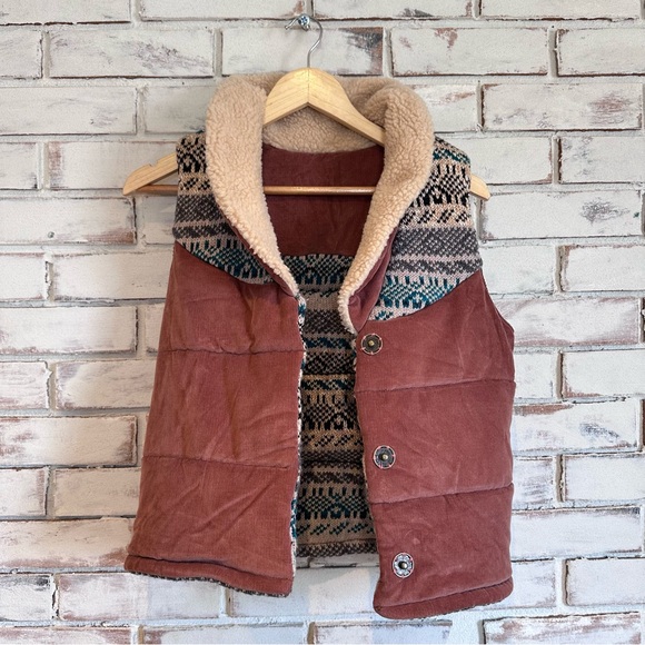 Free People boho reversible corduroy vest - Picture 6 of 8